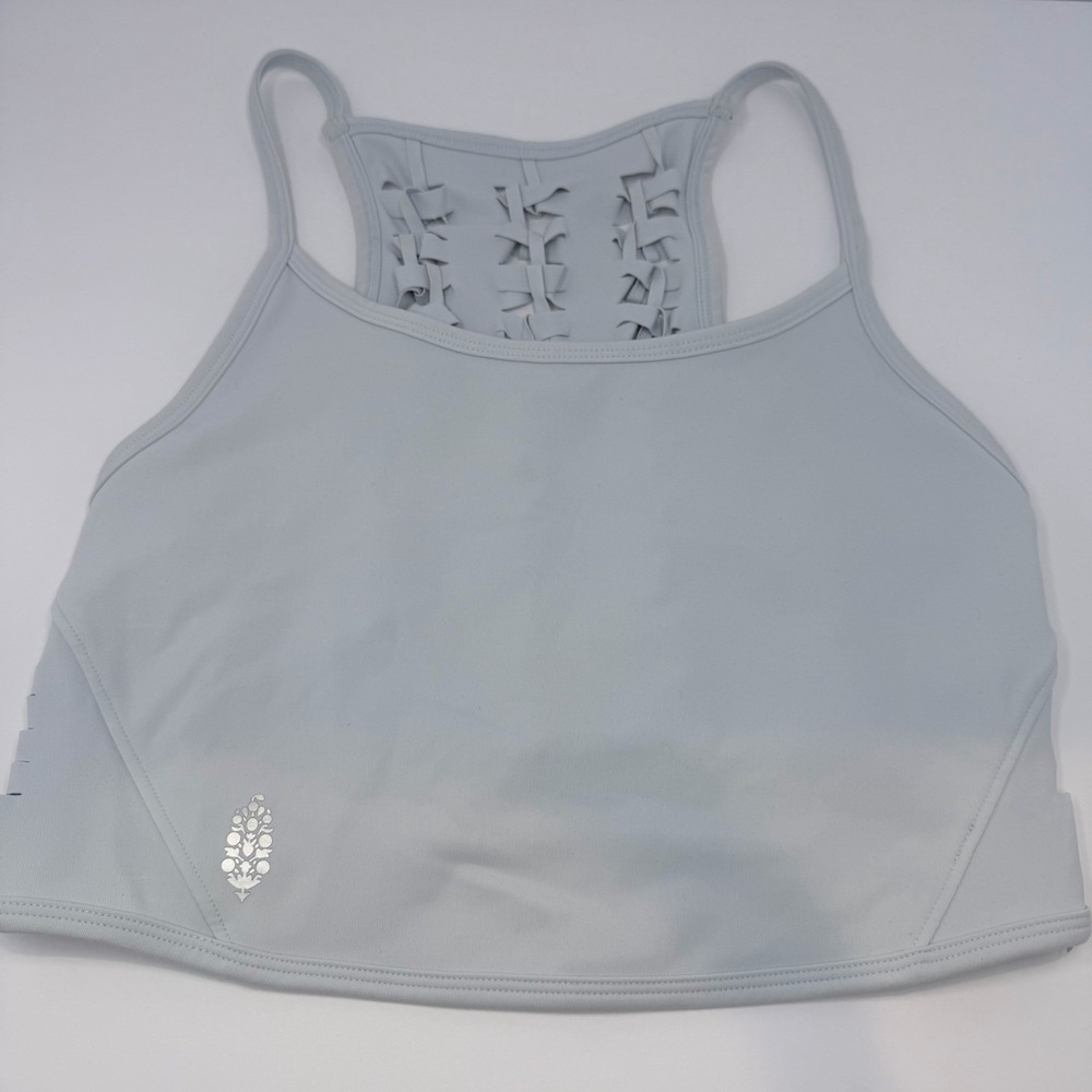 Free People Movement Crop Top Womens Medium Revelation Light Blue Gym Yoga